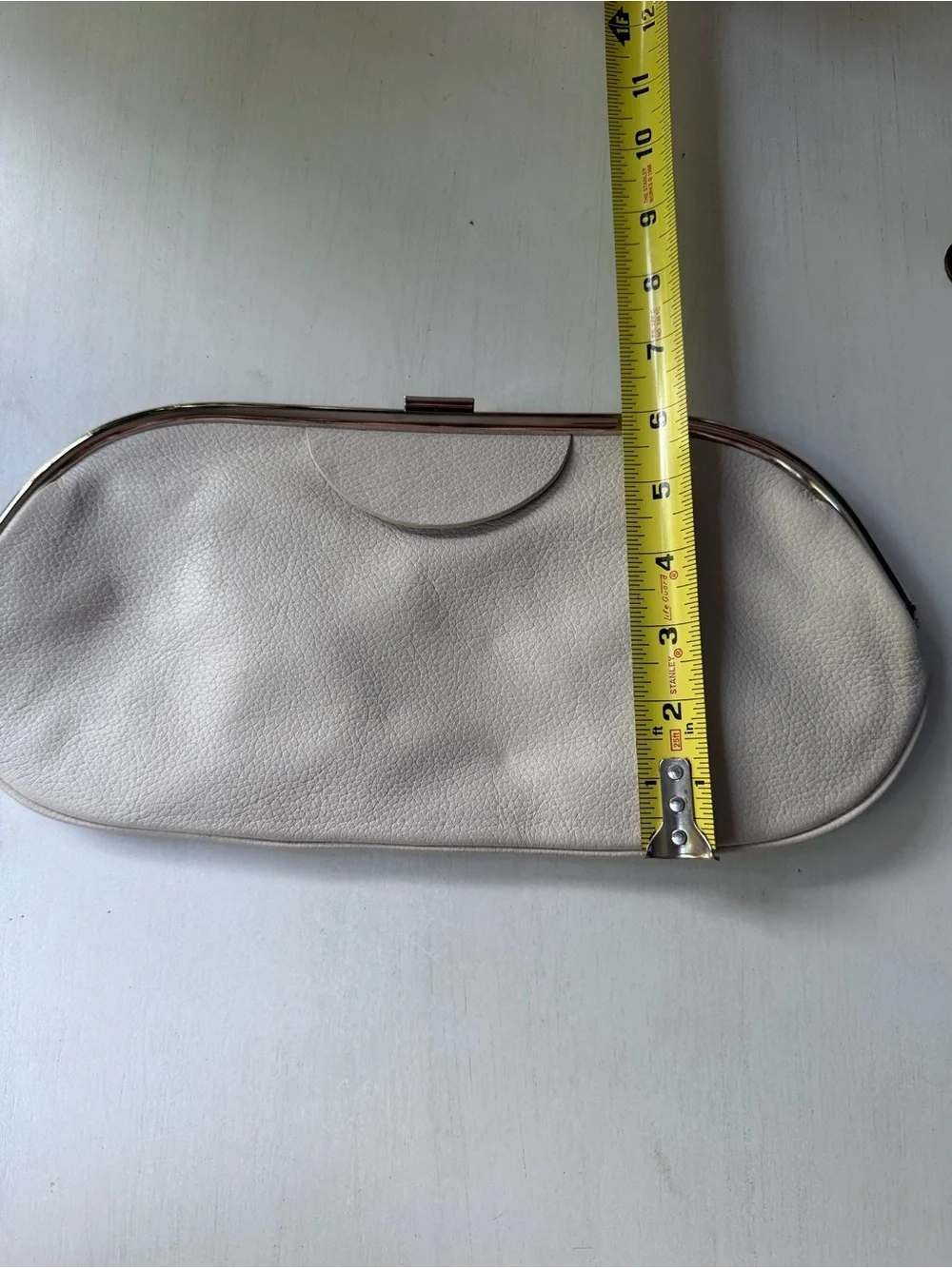 Banana Republic Fall 2004 Cream Leather Frame Clutch with attached mini mirror